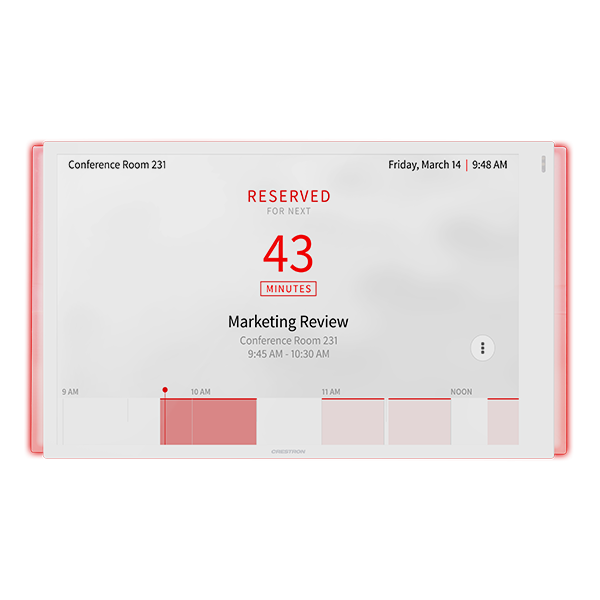 Painel de 10” para agendamento de sala com lightbar