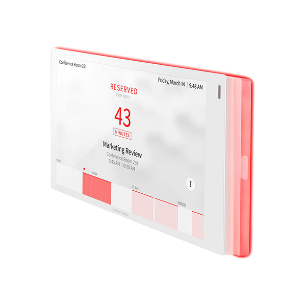 Painel de 7” para agendamento de sala com lightbar