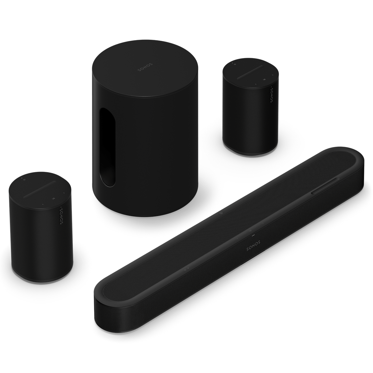 Kit Imersivo Sonos com Beam Ultra, Sub Mini e dois Era 100 na cor preta