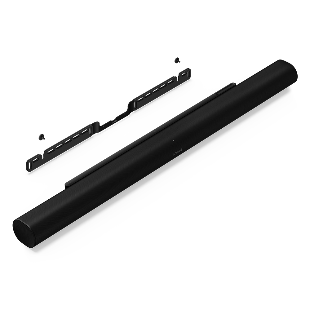 Kit Sonos com soundbar Arc Ultra e suporte de parede na cor preta