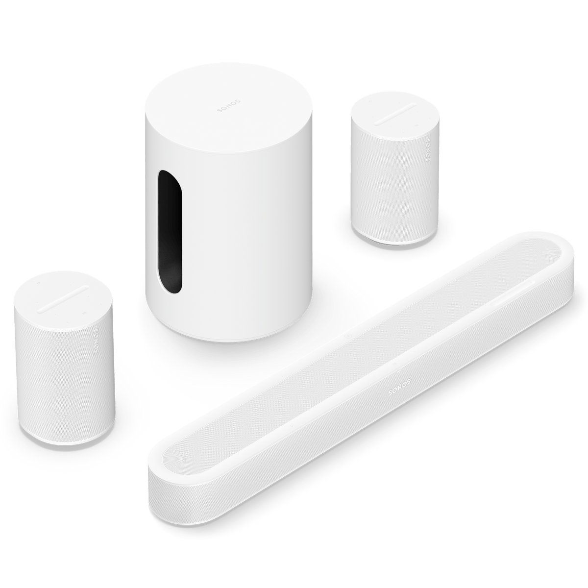 Kit Imersivo Sonos com Beam Ultra, Sub Mini e dois Era 100 na cor branca